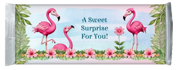 Pink Flamingo Candy Bar Wrappers Preview