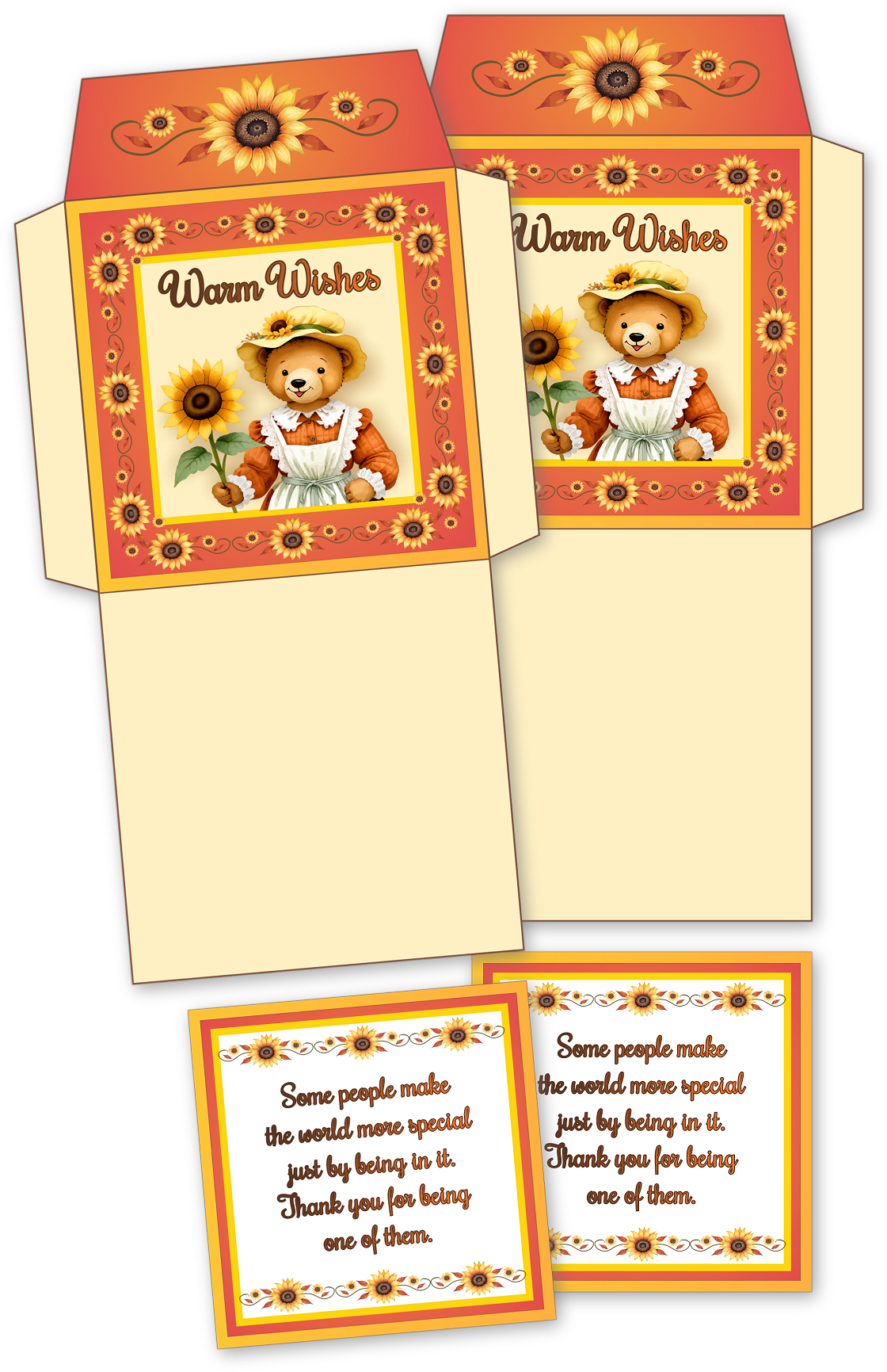 Sunflower tea bag envelopes printable preview