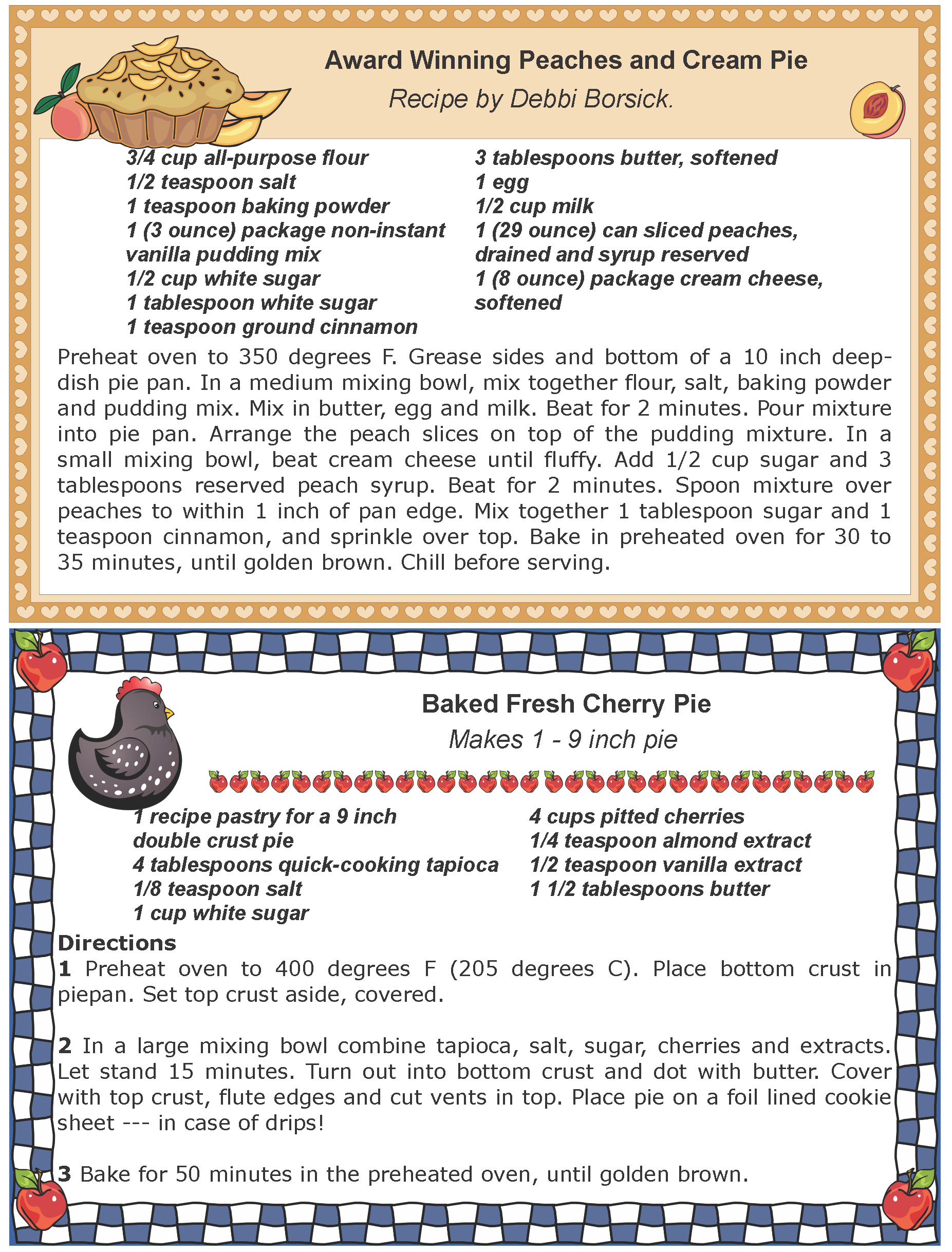 4x6 recipe card template for word two sided