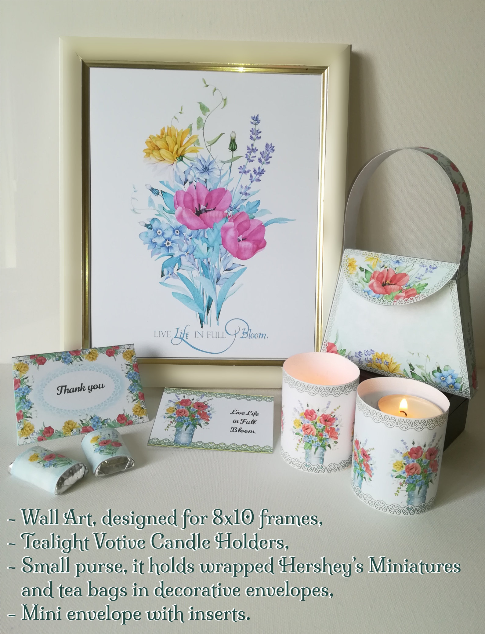 Floral bag topper printable