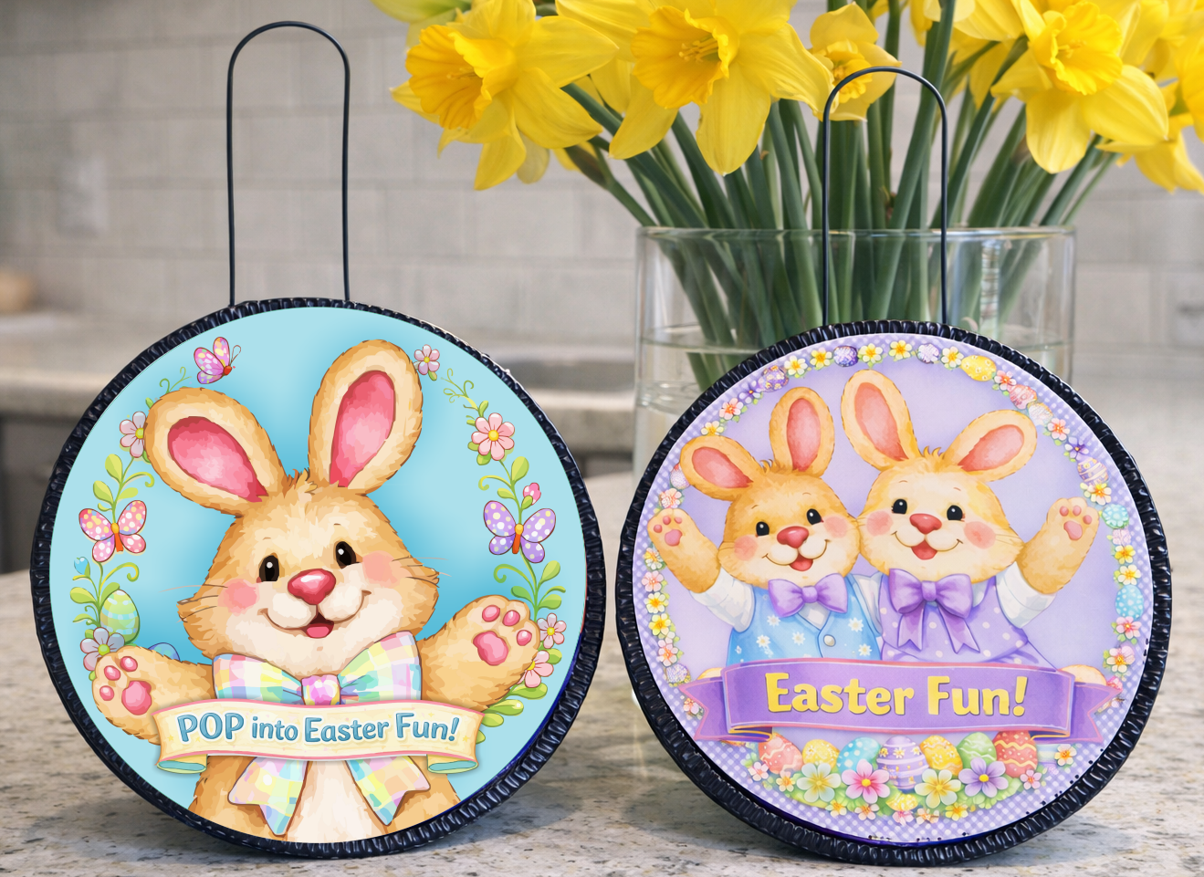 Printable Easter bunny Jiffy Pop popcorn cover gift