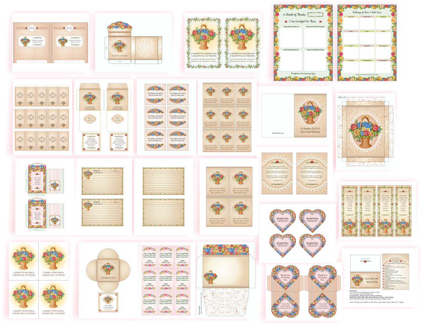 Victorian Basket Printable Preview