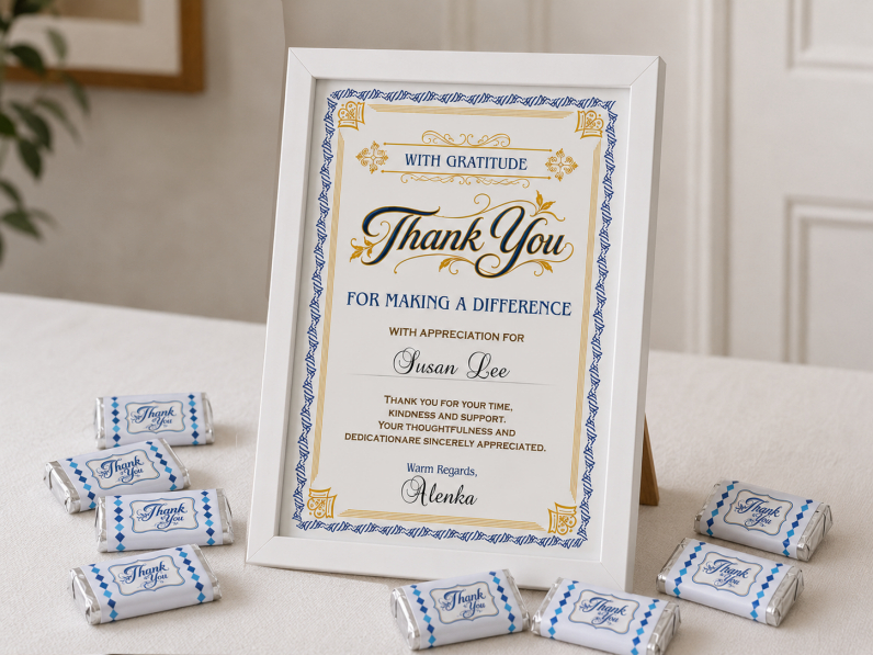 Thank You Printables Set featuring appreciation cards, certificates, gift packaging, bookmarks and gratitude printables